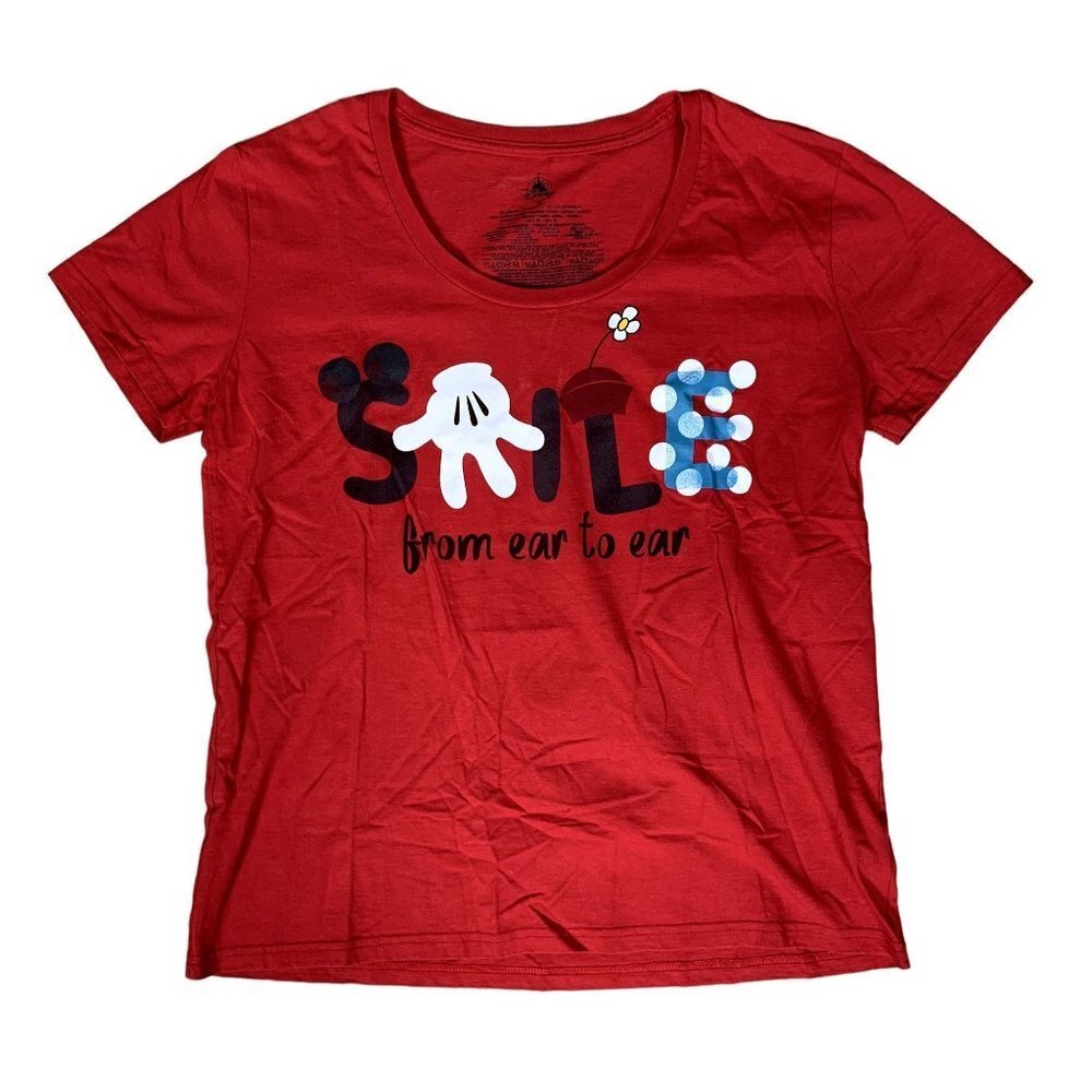 Disney Smile From Ear to Ear Red T-Shirt Size XL